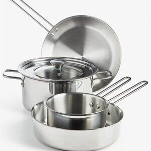 Arch Studio 5-Pc. Stackable Stainless Steel Cookware Set ( NEW WITH BOX)